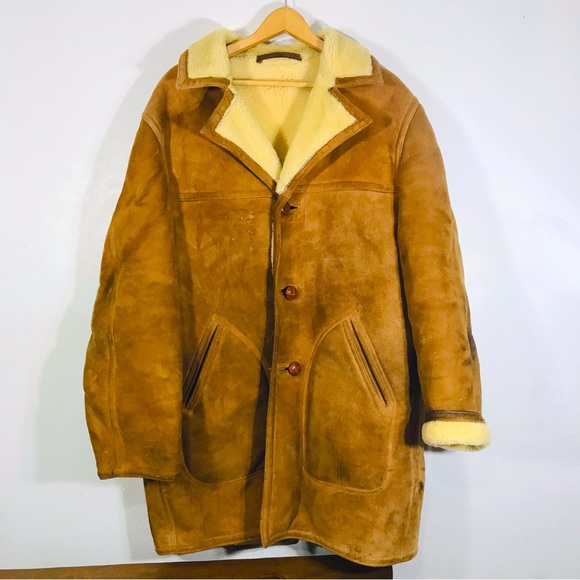 Other - Vintage shearling sheepskin long winter coat for cold winters